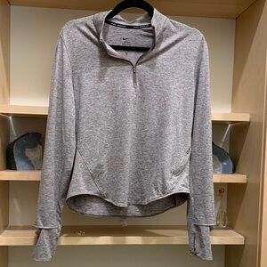 Dri Fit Nike Women's Heathered Gray Long Sleeve half zip performance